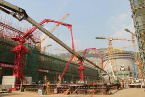 田灣核電6號(hào)機(jī)組常規(guī)島汽機(jī)運(yùn)轉(zhuǎn)層混凝土澆筑完成