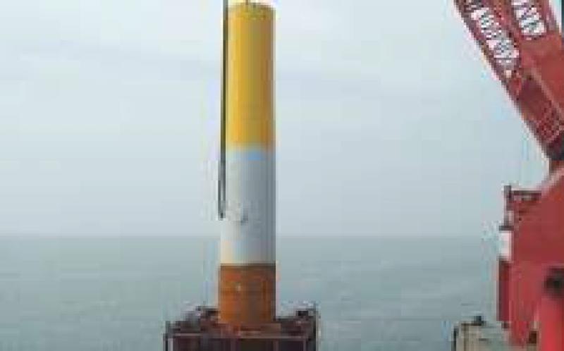 我國最大單機(jī)容量風(fēng)電機(jī)組基礎(chǔ)超大直徑單樁順利沉樁